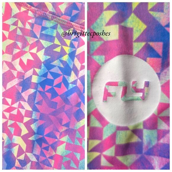 FLYWHEEL Cropped Pink Multi-colored Legging - Picture 3 of 6